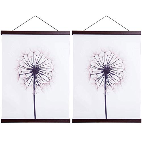 Sanauto Posterleiste Posterschiene Poster, Magnet Magnetische Holz Poster Aufhänger Halter Rahmen Leisten Bild Bilder Bilderleiste Bilderrahmen 40x60 40x50(40cm, Nussbaum, 2 Packungen) von Sanauto