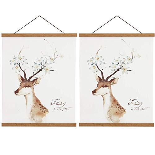 Sanauto Posterleiste Posterschiene Poster, Magnet Magnetische Holz Poster Aufhänger Halter Rahmen Leisten Bild Bilder Bilderleiste Bilderrahmen 75x50(75cm, Teak, 2 Packungen) von Sanauto