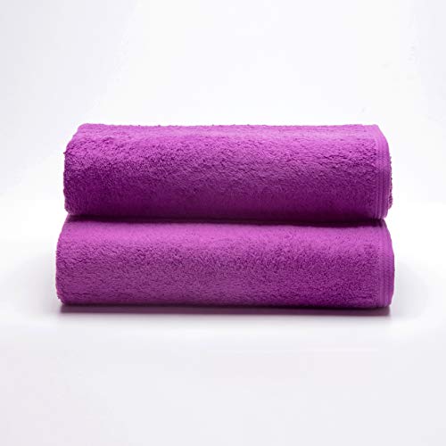 Sancarlos - 2er-Set Ocean Badetücher, Farbe Lila, 100% Baumwolle, 550 g/m² von Sancarlos