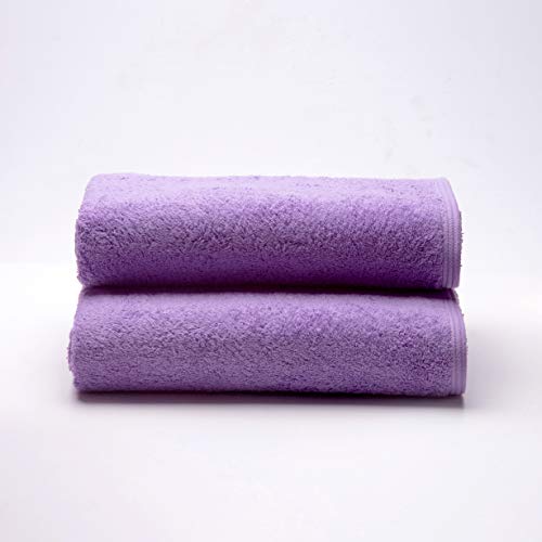 Sancarlos - 2er-Set Ocean Badetücher, Farbe Lila, 100% Baumwolle, 550 g/m² von Sancarlos