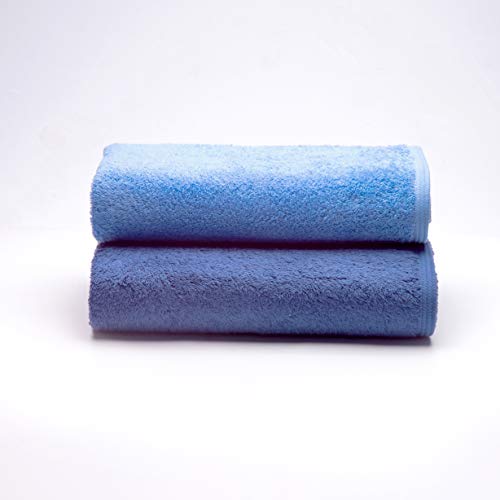 Sancarlos - 2er-Set Ocean Duo Badetücher, hellblau und dunkelblau, 100% Baumwolle, 550 g/m² Sancarlos - 2er-Set Ocean Duo Badetücher, hellblau und dunkelblau, 100% Baumwolle, 550 g/m² von Sancarlos
