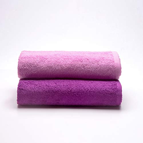 Sancarlos - 2er-Set Ocean Duo Duschtücher, Farbe Lila und Violett, 100% Baumwolle, 550 g/m² von Sancarlos