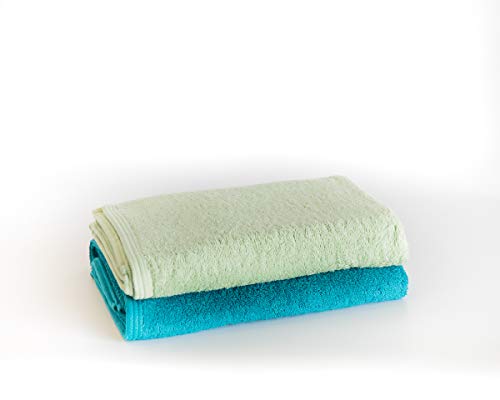 Sancarlos - 2er-Set Ocean Duo Duschtücher, Smaragd und Grün, 100% Baumwolle, 550 g/m² Sancarlos - 2er-Set Ocean Duo Duschtücher, Smaragd und Grün, 100% Baumwolle, 550 g/m² von Sancarlos