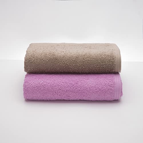 Sancarlos - Set mit 2 Handtüchern Ocean Duo, Kaugummi und Stein, 100% Baumwolle, 550 g/m² von Sancarlos