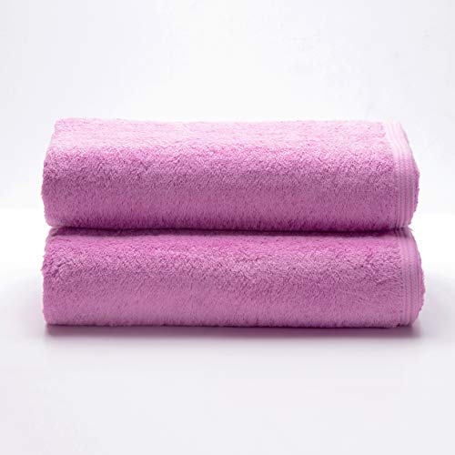 Sancarlos - 2er-Set Ocean Duschtücher, Farbe Rosa, 100% Baumwolle, 550 g/m² von Sancarlos