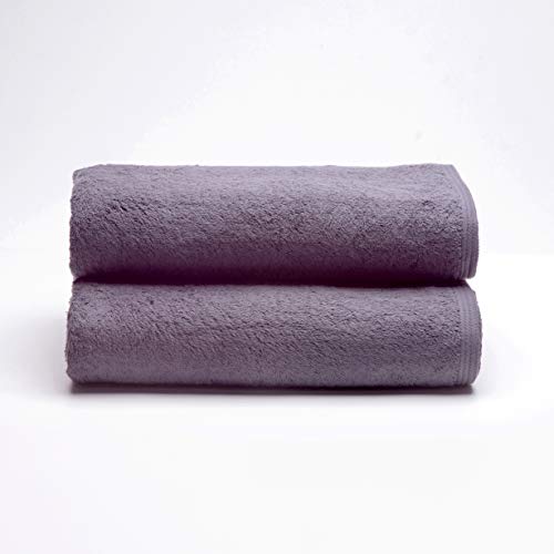 Sancarlos - 2er-Set Ocean Duschtücher, Rauchfarben, 100% Baumwolle, 550 g/m² von Sancarlos
