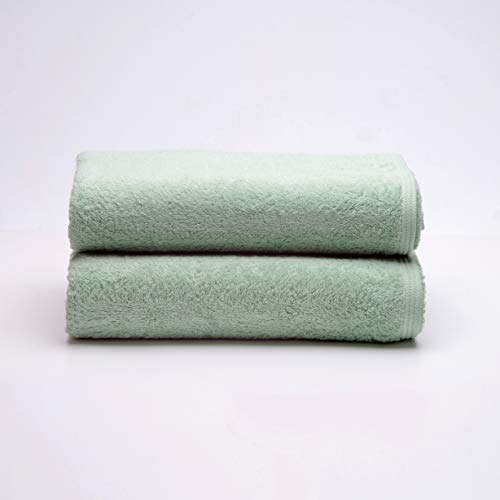 Sancarlos - 2er-Set Ocean Duschtücher, pudergrün, 100% Baumwolle, 550 g/m² von Sancarlos