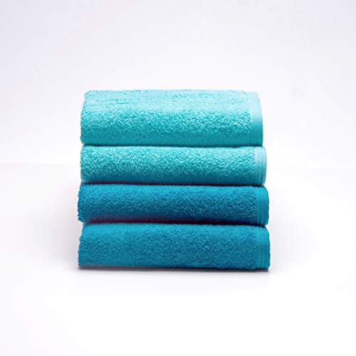 Sancarlos - 4er-Set Ocean Duo Handtücher, Farbe Türkis und Smaragd, 100% Baumwolle, 550 g/m² Sancarlos - 4er-Set Ocean Duo Handtücher, Farbe Türkis und Smaragd, 100% Baumwolle, 550 g/m² von Sancarlos
