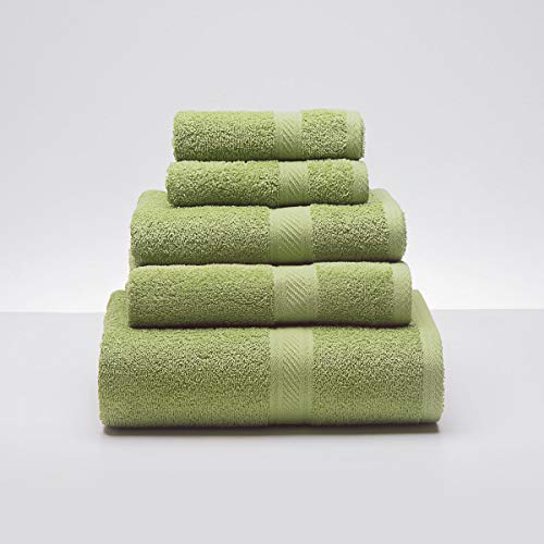 Sancarlos Aquaria Handtuch-Set, 5-teilig, 100 % Baumwolle, Frottee, Dichte 450 g/m², Farbe Grün von Sancarlos