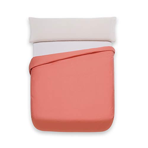 Sancarlos Basic-Bettbezug, einfarbig, 100 % Baumwolle, Koralle, für Betten von 160/180 cm von Sancarlos