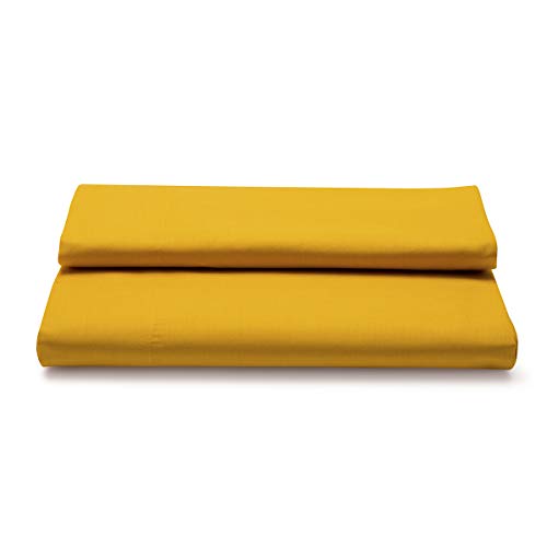 Sancarlos Basics Bettlaken, einfarbig, 100% Baumwolle, senffarben, für 105 cm breite Betten von Sancarlos