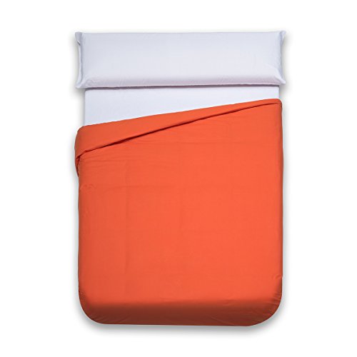 Sancarlos Bettbezug, 100% Baumwolle, leicht zu bügeln, für Betten mit 150 cm Breite, Orange von Sancarlos