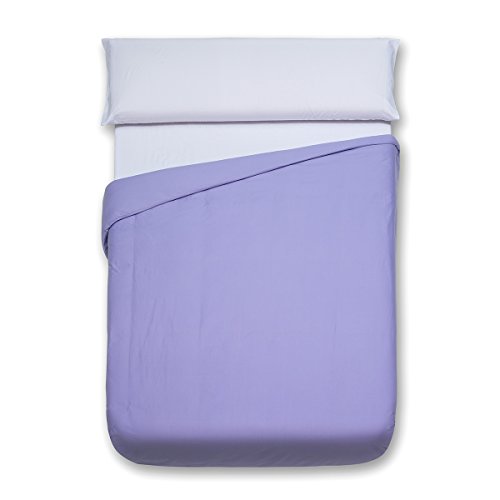 Sancarlos Bettbezug, 100% Baumwolle, leicht zu bügeln, für Betten mit 150 cm Breite, Violett von Sancarlos