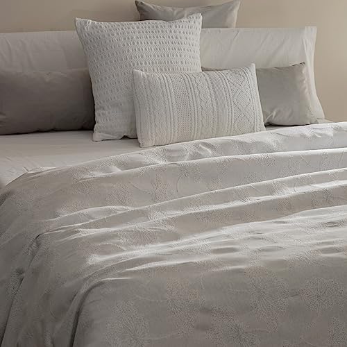 Sancarlos Bettbezug Jacquard Aleli, 50% Baumwolle, 50% Polyester, (Bett 135, Stein) von Sancarlos