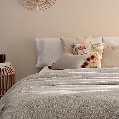 Sancarlos Bettbezug Jacquard Aleli, 50% Baumwolle, 50% Polyester, (Bett 200, Stein) von Sancarlos