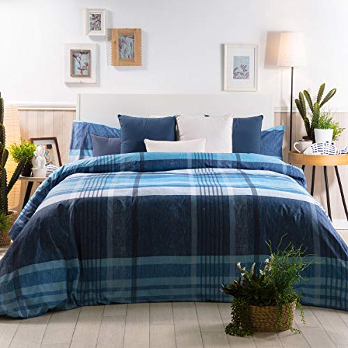 Sancarlos Verlag Bedruckte Bettbezüge, Polyester, blau, Bett 105 cm von Sancarlos