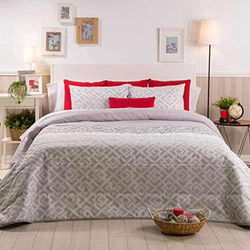 Sancarlos Endoi Bettdecke, Polyester, Grau, 250 x 270 cm von Sancarlos