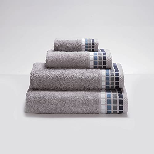 Sancarlos Heston Handtuch, 100 % Baumwolle, Grau, Größe 30 x 50 cm von Sancarlos