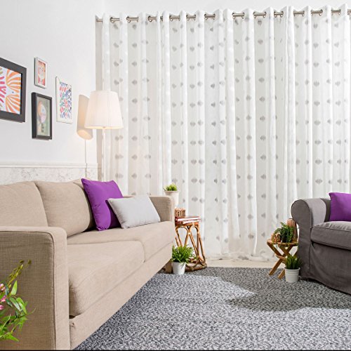 Sancarlos Jerte Vorhang, Baumwolle und Polyester, Grau, 140 x 0,2 x 270 cm von Sancarlos