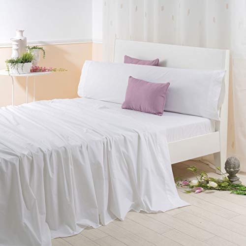 Sancarlos Lotus Bestickte Blätter, 100% Baumwolle, Bianco, letto 105 von Sancarlos