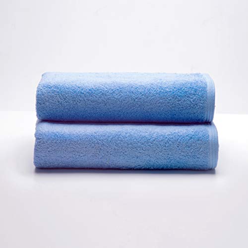 Sancarlos - 2er-Set Ocean Duschtücher, Hellblau, 100% Baumwolle, 550 g/m² von Sancarlos