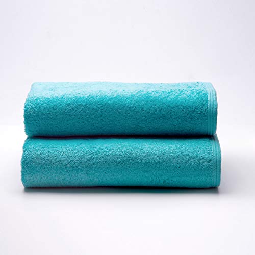 Sancarlos - 2er-Set Ocean Duschtücher, Türkis, 100% Baumwolle, 550 g/m² von Sancarlos