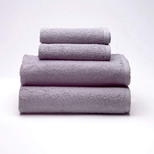Sancarlos - 4er-Set Ocean-Handtücher, 2 Waschbecken und 2 Bad, Rauchfarben, 100% Baumwolle, 550 g/m² von Sancarlos