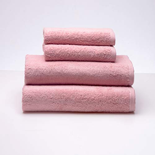 Sancarlos - 4er-Set Ocean-Handtücher, 2 Waschbecken und 2 Bad, Farbe Rosa, 100% Baumwolle, 550 g/m² von Sancarlos
