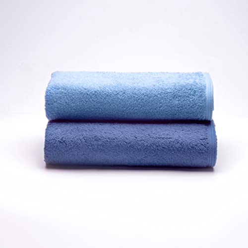 Sancarlos - 2er-Set Ocean Duo Handtücher, Farbe blau und dunkelblau, 100% Baumwolle, 550 g/m² von Sancarlos