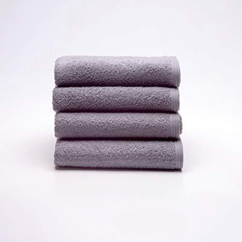 Sancarlos - 4er-Set Ocean-Handtücher, Rauchfarben, 100% Baumwolle, 550 g/m² von Sancarlos