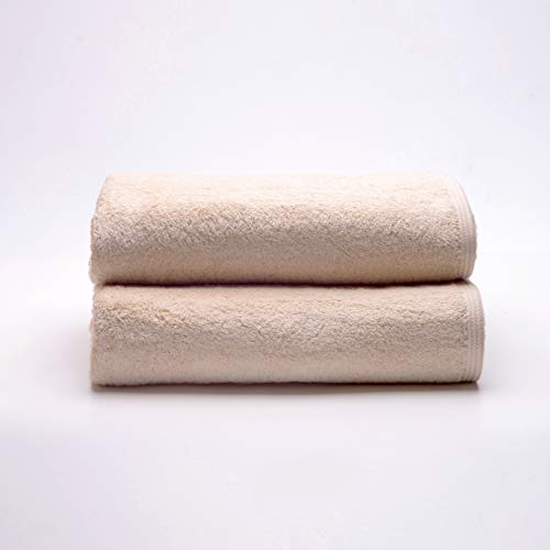 Sancarlos - 2er-Set Ocean Duschtücher, Farbe Beige, 100% Baumwolle, 550 g/m² von Sancarlos