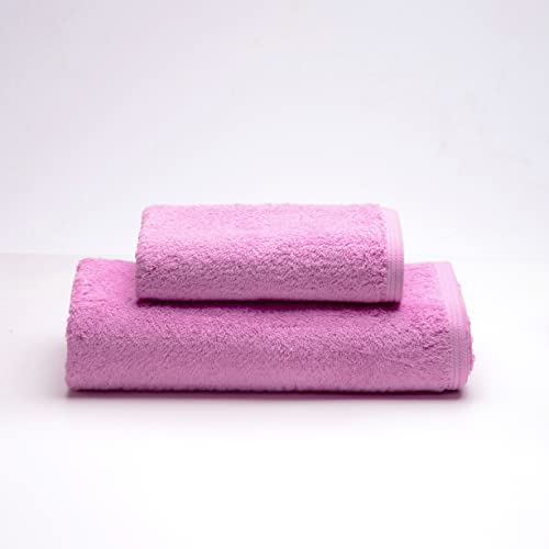Sancarlos Ocean-Handtücher für Waschbecken und Dusche, Farbe Kaugummirosa, 100 % Baumwolle, 550 g/m² von Sancarlos