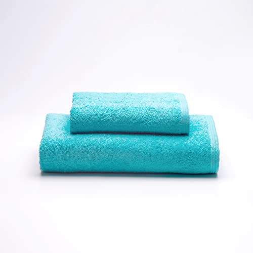 Sancarlos Ocean-Handtücher für Waschbecken und Dusche, Türkis, 100 % Baumwolle, 550 g/m² von Sancarlos