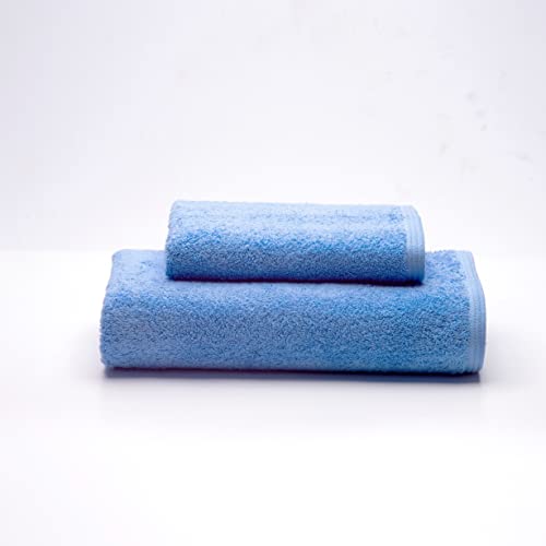 Sancarlos Ocean-Handtücher für Waschbecken und Dusche, blau, 100 % Baumwolle, 550 g/m² von Sancarlos