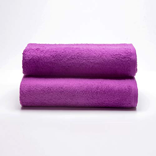 Sancarlos - 2er-Set Ocean Handtücher für Waschbecken, Farbe Lila, 100% Baumwolle, 550 g/m² von Sancarlos