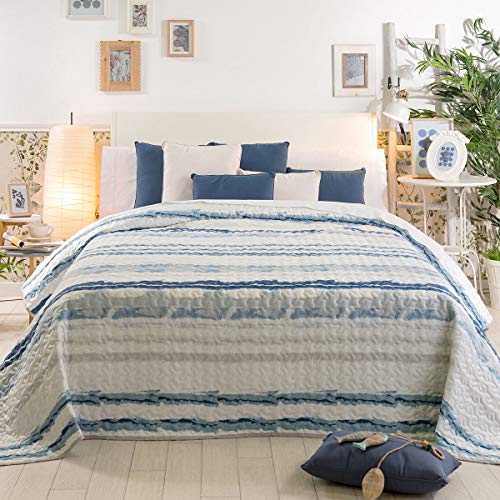 Sancarlos Villa Bettdecke, für 105 cm breite Betten, Blau von Sancarlos