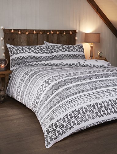 Sanctuary Bettwäscheset aus 100% Baumwolle, geometrisches Muster, Bettbezug und Kissenbezug, Einzelbett von Silentnight