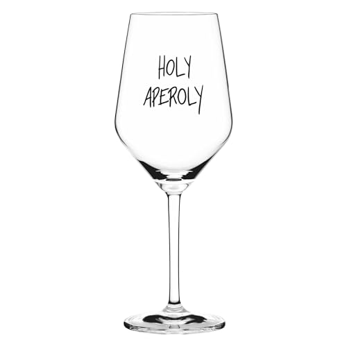 Sand & Soda 9500004 Modernes Weinglas mit trendigem Spruch Holy Aperoly, in Geschenkbox – Made in Germany von Sand & Soda