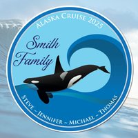 Personalisierte Alaska Kreuzfahrt 2025 Magnet - Orca & Wave Design Familienname Stateroom Decor 7.4 X von SandAndSeaMagnetShop