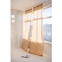 53 "/ 136 cm Breiter Leichter Leinenvorhang, Transparenter Leinendrapierung, Leinen-Gazefensterfüllung, Natürlicher Luftiger Leinendrapierung von SandSnowLinen