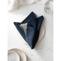 Marineblaues Leinen Servietten Set, Dunkelblaue Leinenservietten, Blaue Hochzeit Tischwäsche, Weiche von SandSnowLinen