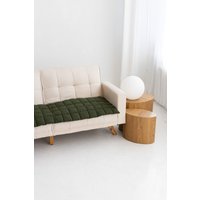 Gesteppter Leinen-Couchbezug, Leinen-Couchmatte, Gesteppte Leinen-Sofaauflage, Leinen-Couch-Haustierbezug, Leinen-Sofa-Haustiermatte von SandSnowLinen