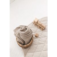 Leinen Babydecke, Beige Waffelleinen Decke, Weiche Waffel Kinderdecke von SandSnowLinen