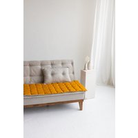 Leinen Couch Haustier Matte, Schutz, Gesteppte Abdeckung, Sofa Topper Auflage, Bank Sitz von SandSnowLinen