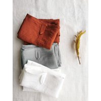 Leinen Geschirrtücher - Set Mit 10 Geschirrtüchern, Rostige, Weiße, Natürliche Helle Und Staubige Aqua Küchentücher, Küchentuch von SandSnowLinen