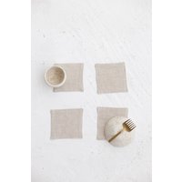 Natürliche Leichte Leinen Untersetzer Set, Wiederverwendbare Untersetzer, Tasse von SandSnowLinen