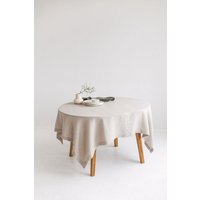 Rechteckige Leinentischdecke Für Ovalen Tisch, Ovale Tischdecke, Handgemachte Leinentischdecke, Natürliche Graue von SandSnowLinen