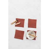 Rostige Leinen Untersetzer Set, Tassen Untersetzer, Wiederverwendbare Zero Waste von SandSnowLinen