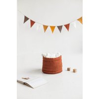 Rostiger Leinen Korb Für Kinderzimmer, Gesteppt Windeltasche, Kosmetik Organizer, Kinderzimmer Organizer von SandSnowLinen