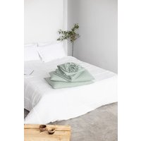 Sage Linen Sheet Set, Leinen Bettwäsche Und Kissenbezüge Set, Mint Set Leinen Spannbettlaken, Leinen Top von SandSnowLinen